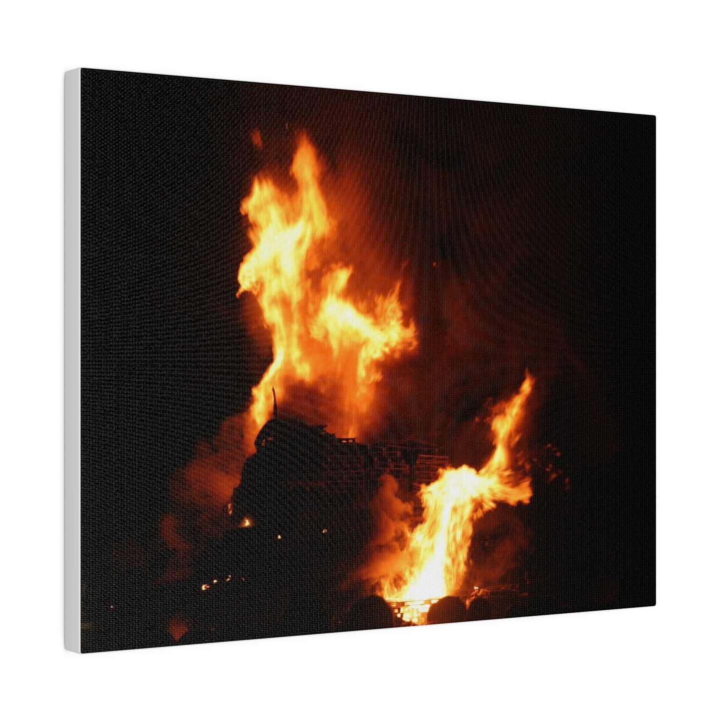 Hastings Bonfire, Flames Dancing, Matte Canvas, Stretched, 0.75" - The Trio Synergize Group