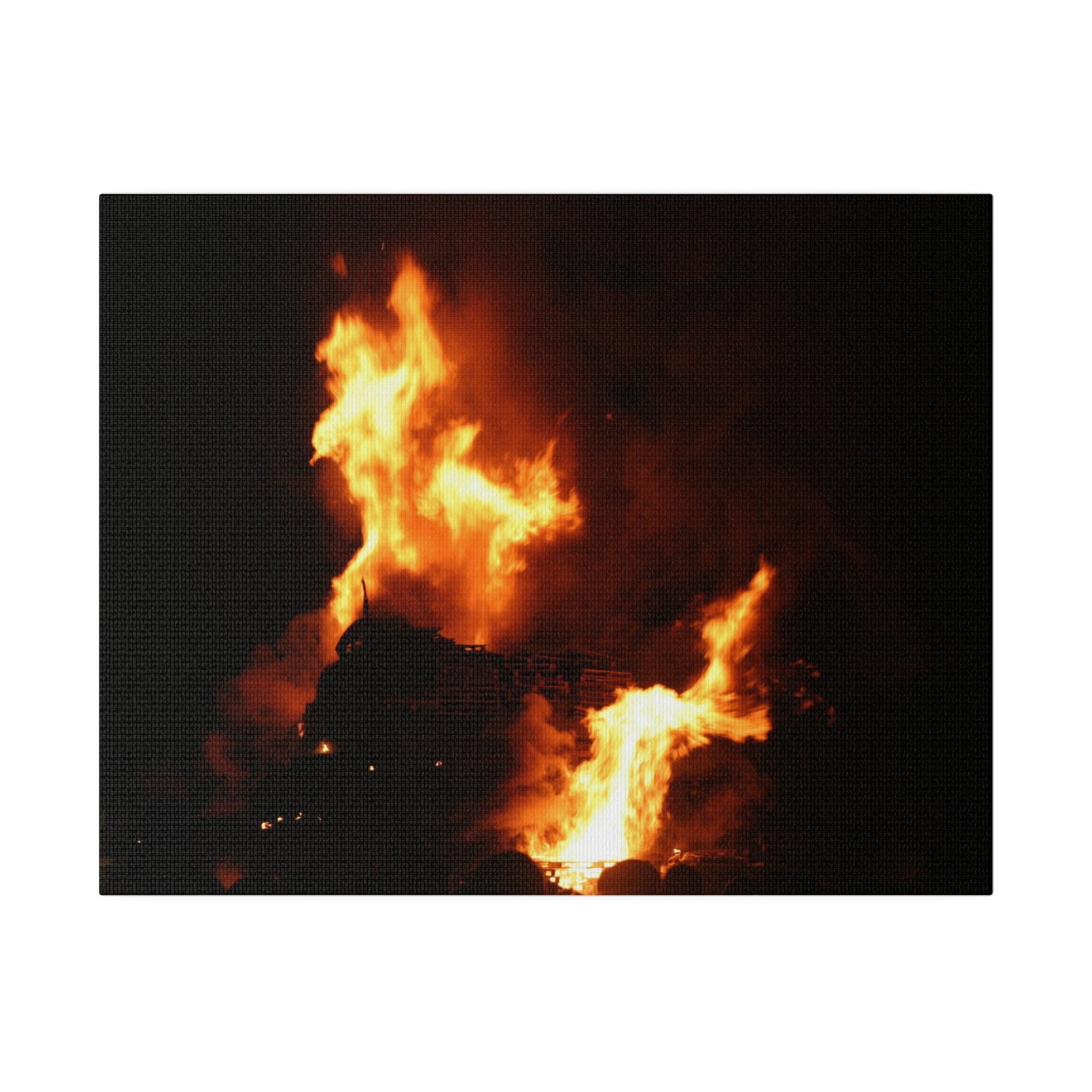 Hastings Bonfire, Flames Dancing, Matte Canvas, Stretched, 0.75" - The Trio Synergize Group