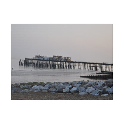 Hastings Pier Post Fire Sea Front, Matte Canvas, Stretched, 0.75" - The Trio Synergize Group