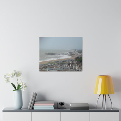 Hastings Sea Front From East - hill Steps And Old Pier Pre Fire, Matte Canvas, Stretched, 0.75" - The Trio Synergize Group