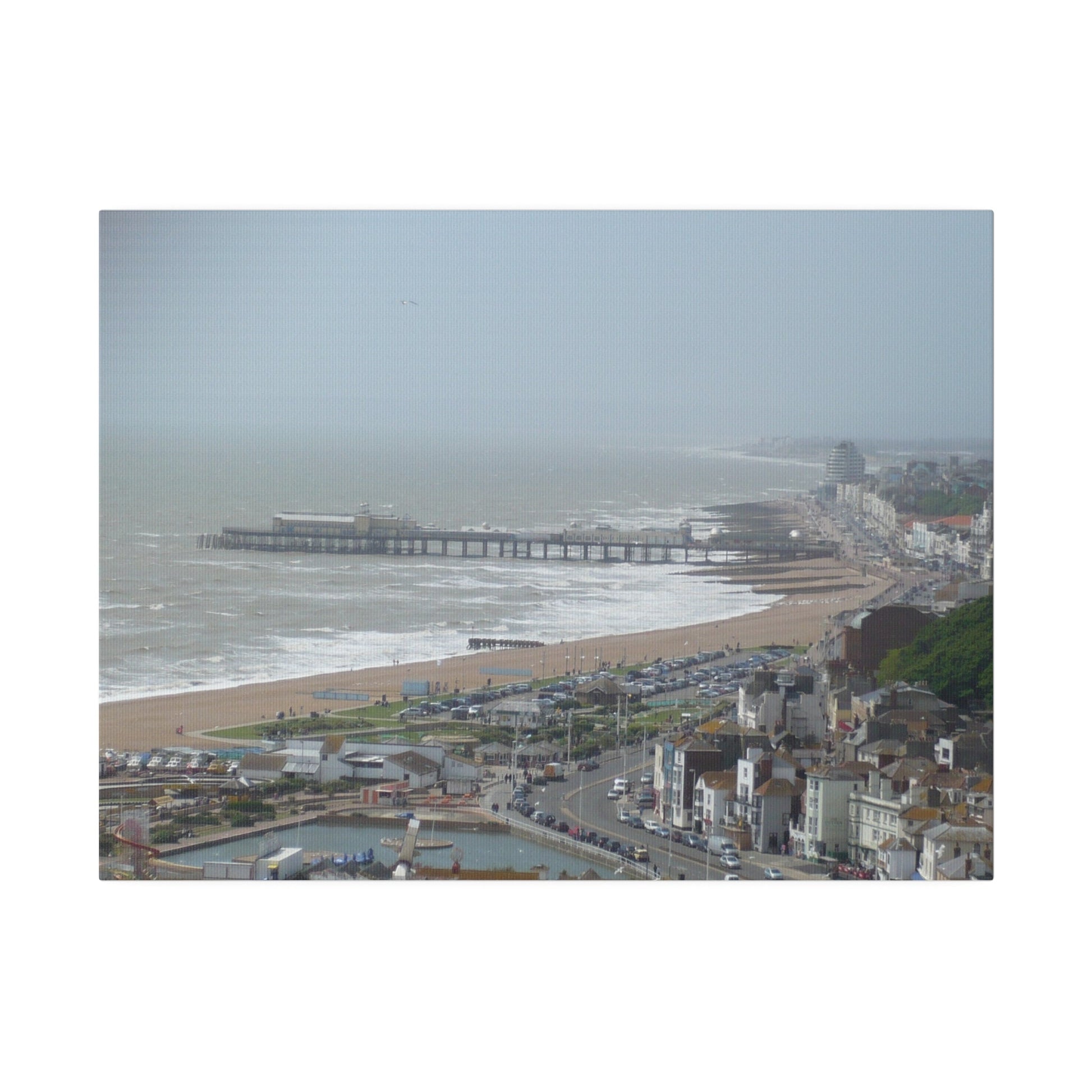 East-hill, Hastings Sea Front & Old Pier Pre Fire Canvas - The Trio Synergize Group