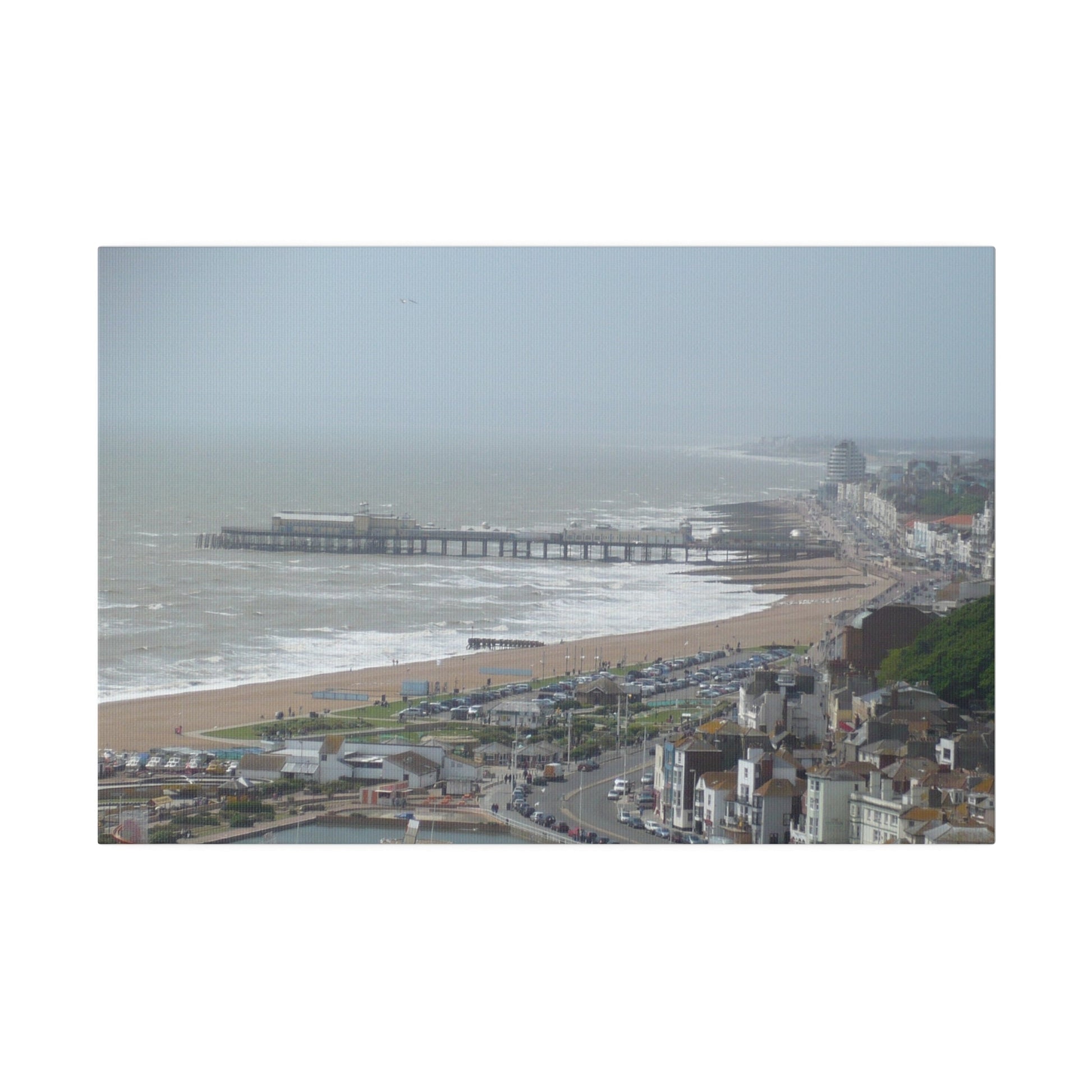 East-hill, Hastings Sea Front & Old Pier Pre Fire Canvas - The Trio Synergize Group