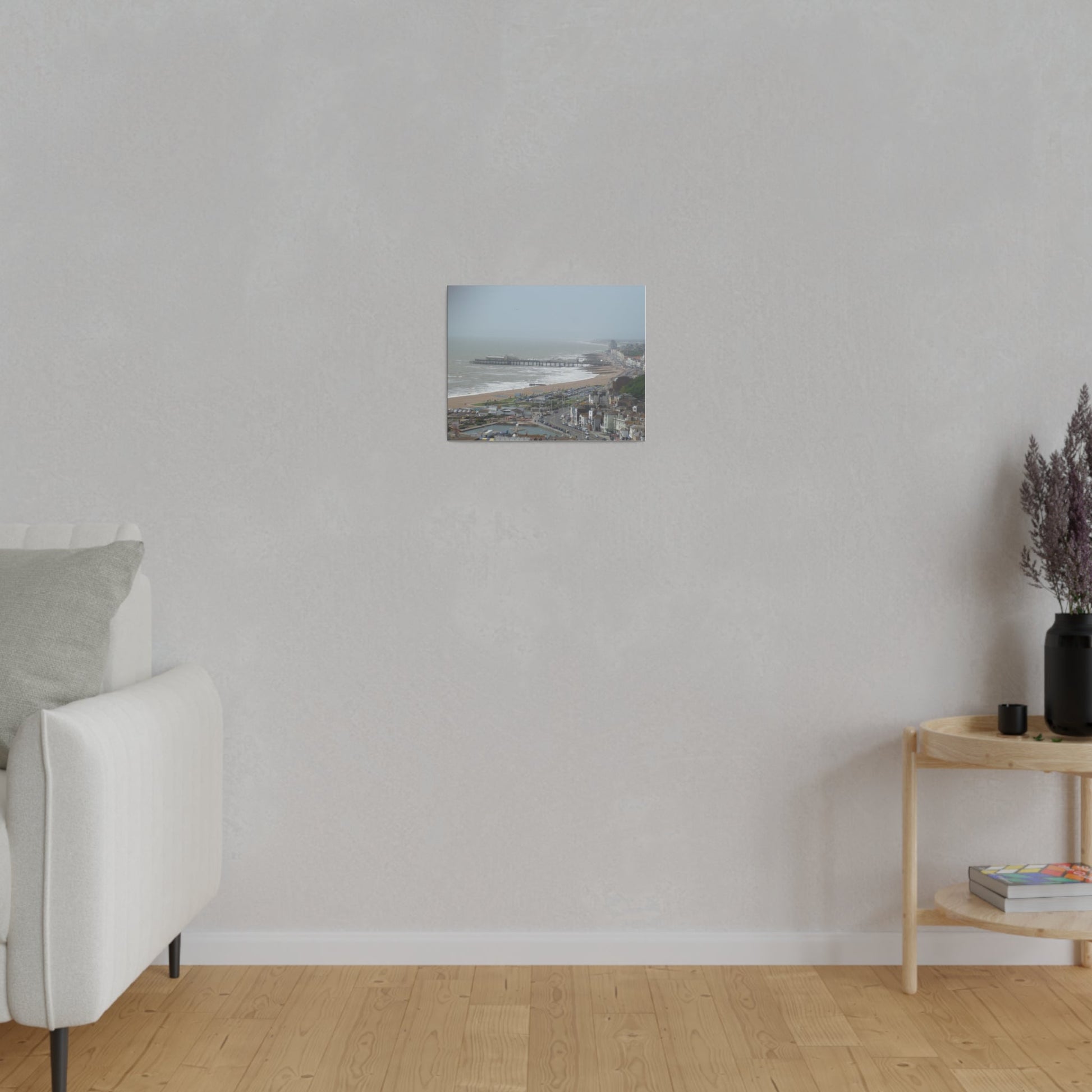 Hastings Sea Front From East - hill Steps And Old Pier Pre Fire, Matte Canvas, Stretched, 0.75" - The Trio Synergize Group