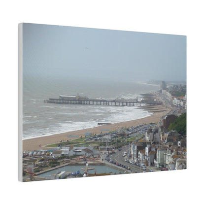Hastings Sea Front From East - hill Steps And Old Pier Pre Fire, Matte Canvas, Stretched, 0.75" - The Trio Synergize Group