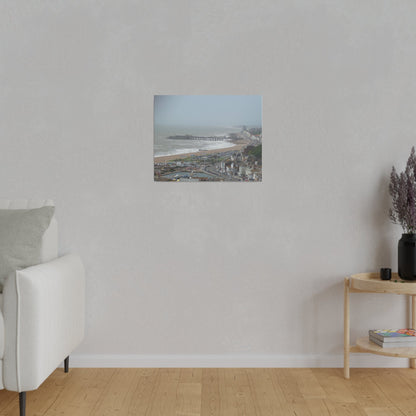 Hastings Sea Front From East - hill Steps And Old Pier Pre Fire, Matte Canvas, Stretched, 0.75" - The Trio Synergize Group