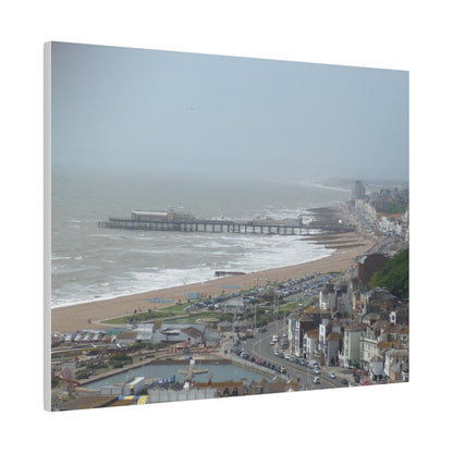 Hastings Sea Front From East - hill Steps And Old Pier Pre Fire, Matte Canvas, Stretched, 0.75" - The Trio Synergize Group