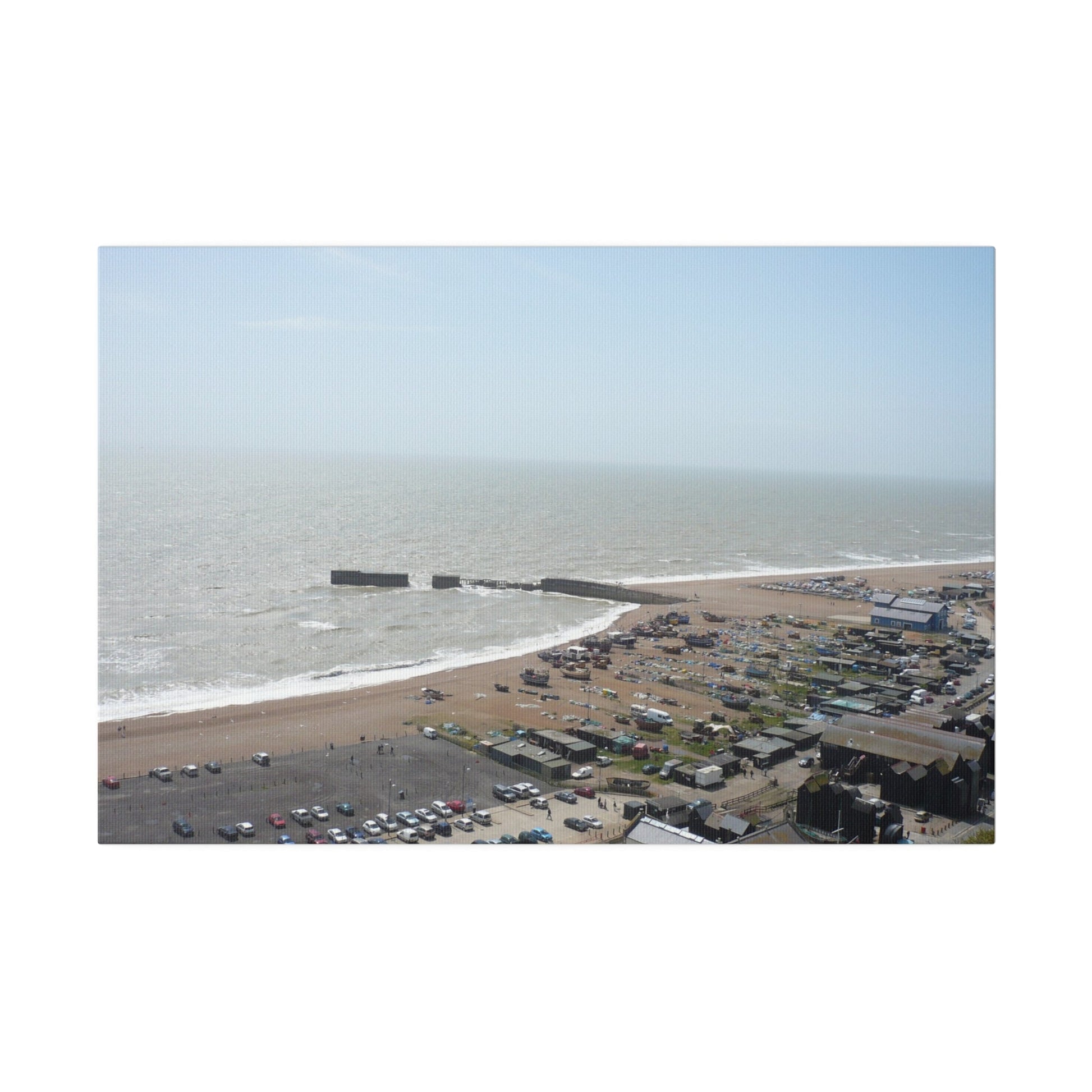 Hastings Sea Front/Beach From East-hill Canvas - The Trio Synergize Group