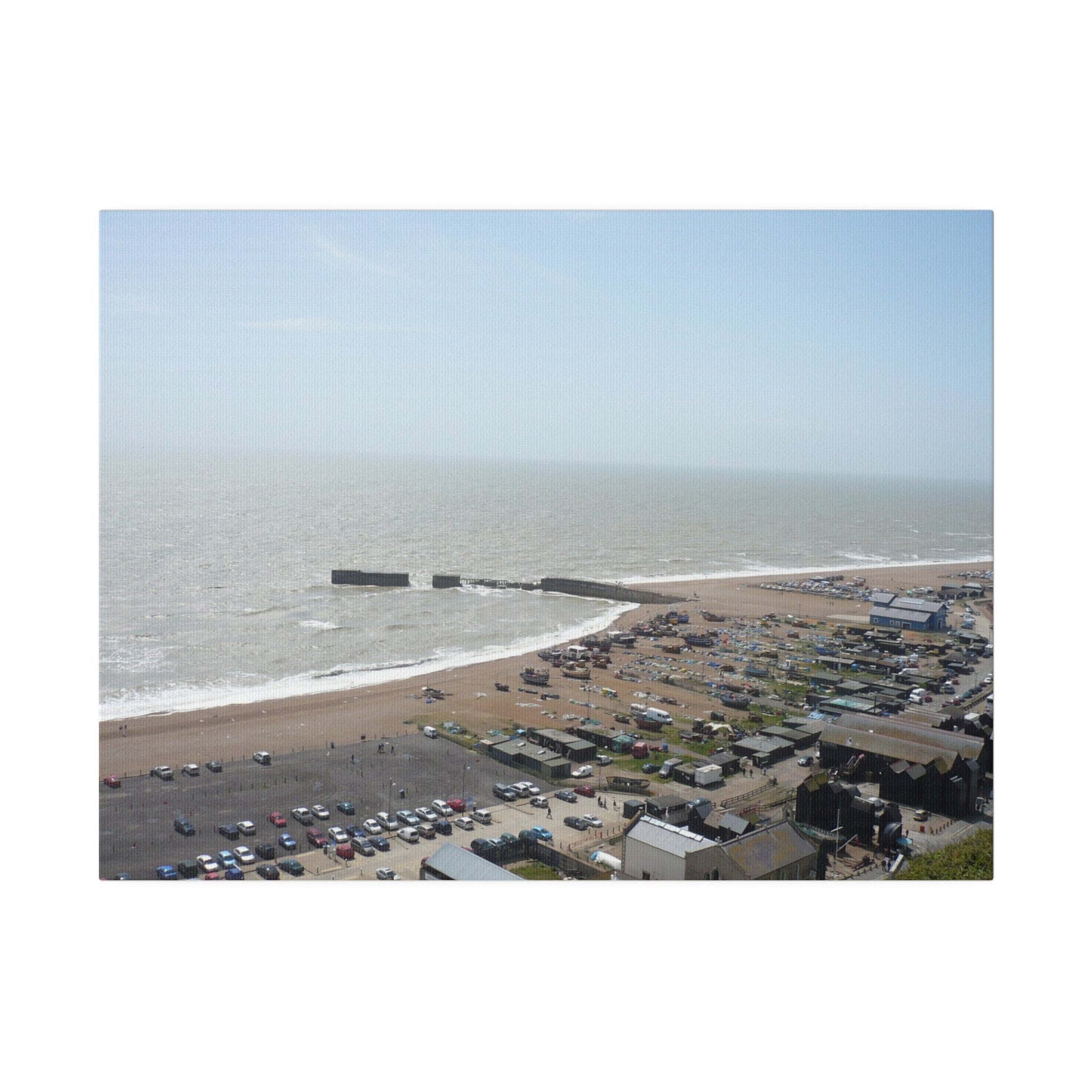 Hastings Sea Front/Beach From East-hill Canvas - The Trio Synergize Group