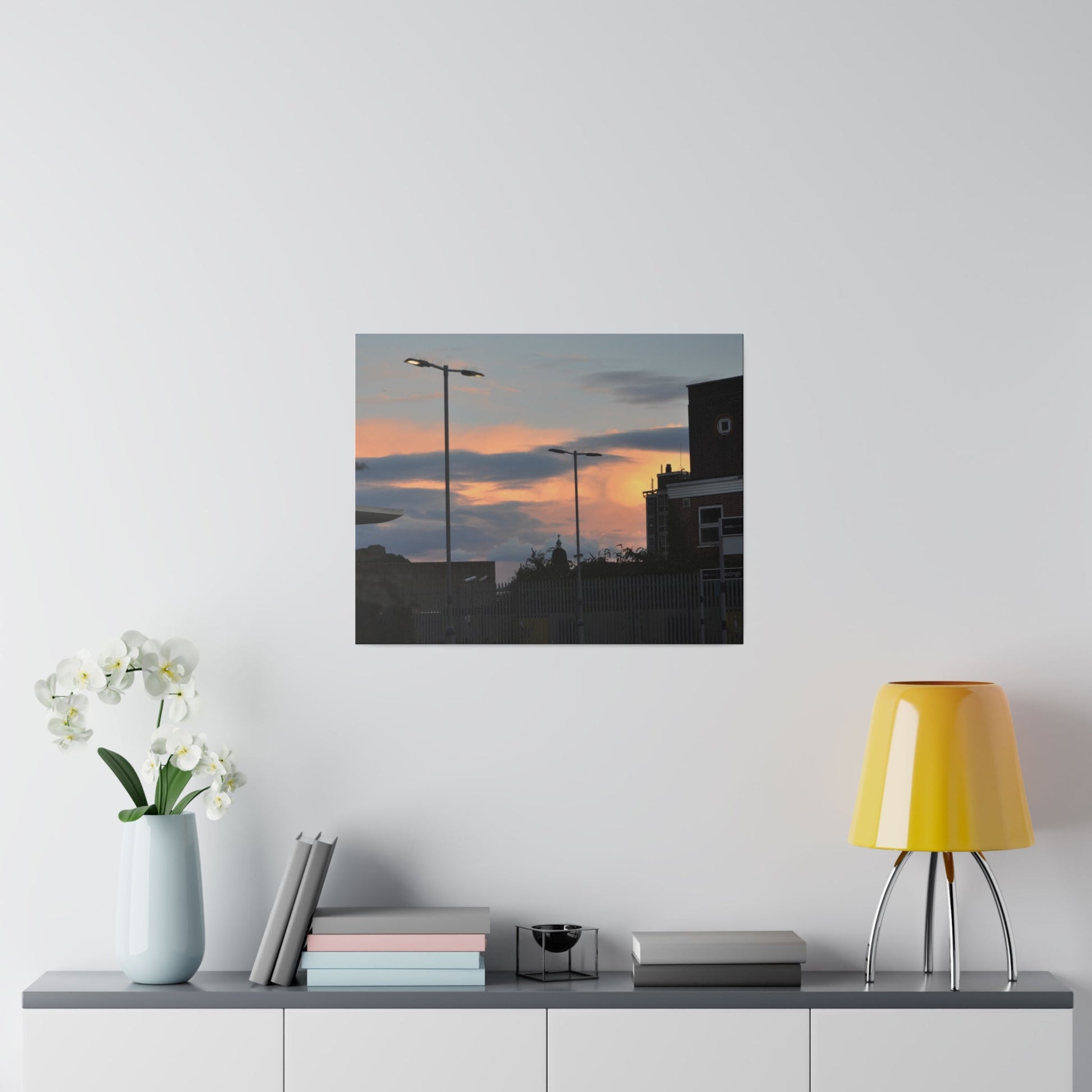 Hastings Train Station With Sunset And Nice Cloud Formation, Matte Canvas, Stretched, 0.75" - The Trio Synergize Group