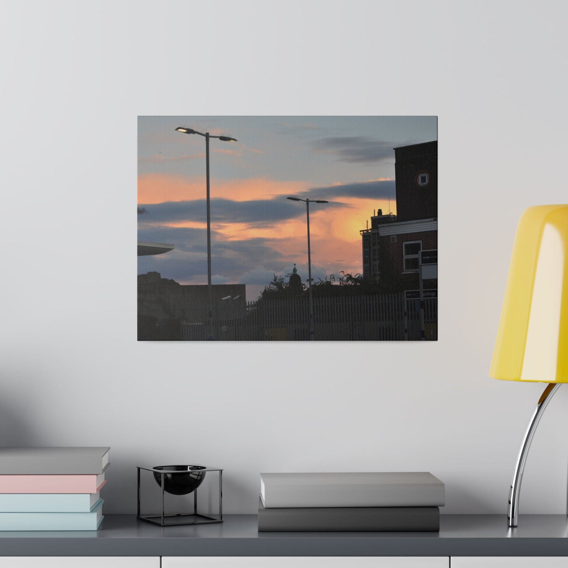 Hastings Train Station With Sunset And Nice Cloud Formation, Matte Canvas, Stretched, 0.75" - The Trio Synergize Group