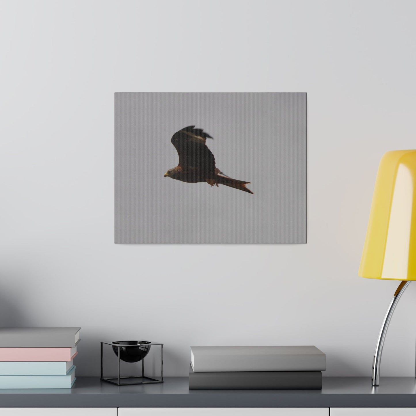 Hawk Flying With A Chick In It's Claws, Matte Canvas, Stretched, 0.75" - The Trio Synergize Group