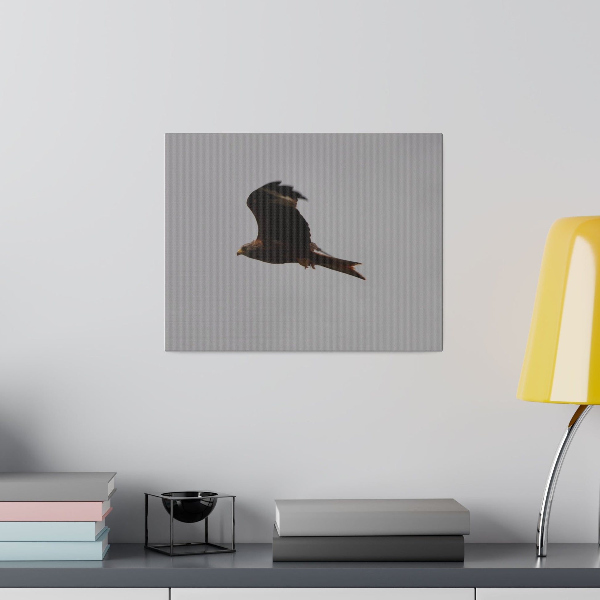 Hawk Flying With A Chick In It's Claws, Matte Canvas, Stretched, 0.75" - The Trio Synergize Group