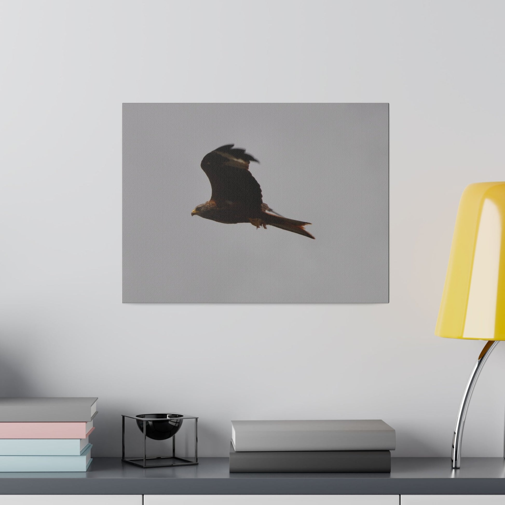 Hawk Flying With A Chick In It's Claws, Matte Canvas, Stretched, 0.75" - The Trio Synergize Group