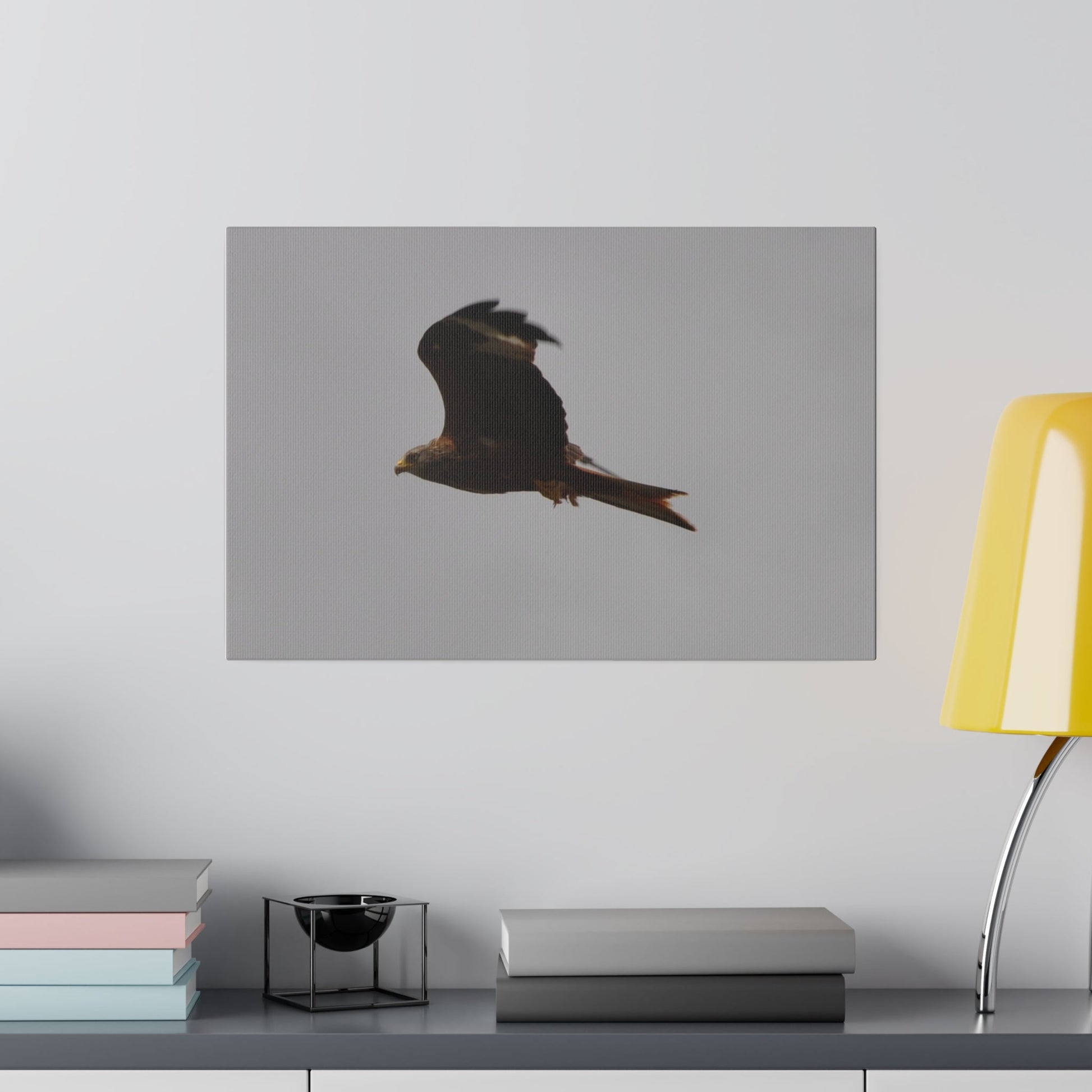 Hawk Flying With A Chick In It's Claws, Matte Canvas, Stretched, 0.75" - The Trio Synergize Group