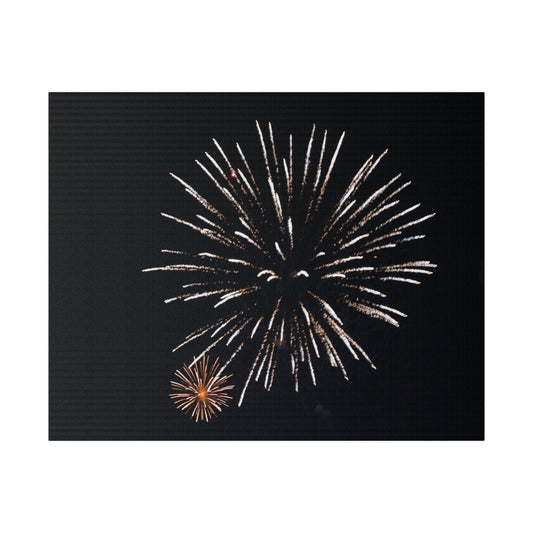 Large White Firework And A Smaller Orange Firework Canvas - The Trio Synergize Group