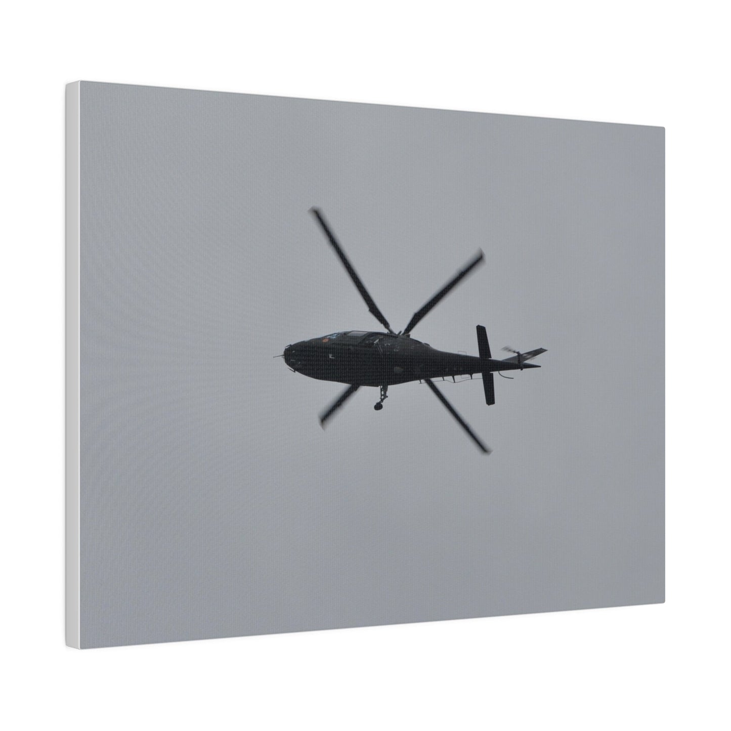Lynx Helicopter Looping Around To The Right, With A View Of The Undercarriage, Matte Canvas, Stretched, 0.75" - The Trio Synergize Group