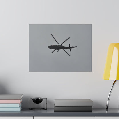 Lynx Helicopter Looping Around To The Right, With A View Of The Undercarriage, Matte Canvas, Stretched, 0.75" - The Trio Synergize Group