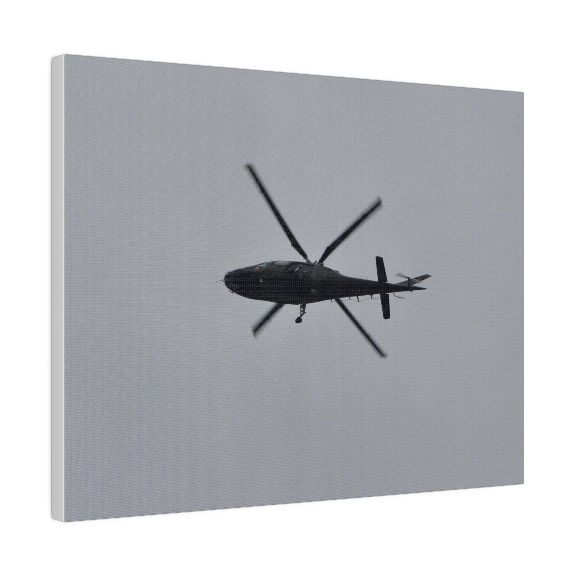 Lynx Helicopter Looping Around To The Right, With A View Of The Undercarriage, Matte Canvas, Stretched, 0.75" - The Trio Synergize Group