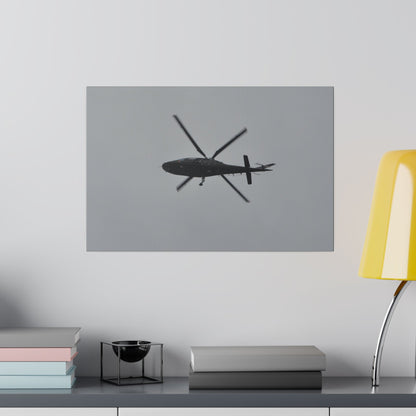 Lynx Helicopter Looping Around To The Right, With A View Of The Undercarriage, Matte Canvas, Stretched, 0.75" - The Trio Synergize Group