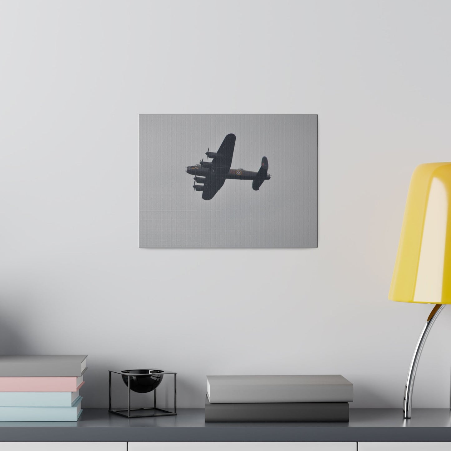 Memorial Flight Avro Lancaster Flying From The Right With A View Of The Undercarriage And Landing Gear Deployed, Matte Canvas, Stretched, 0.75" - The Trio Synergize Group