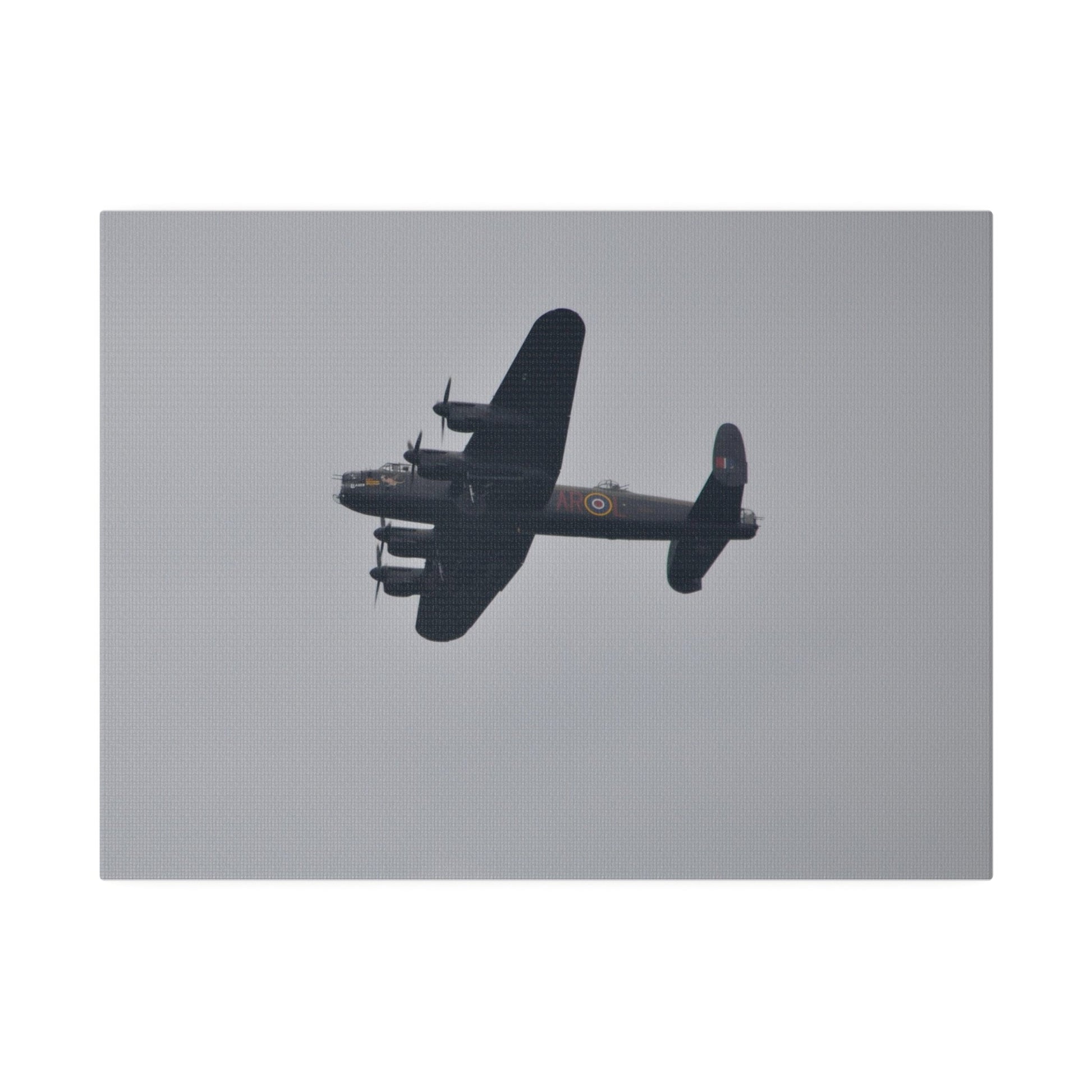 Memorial Flight Avro Lancaster Flying From The Right With A View Of The Undercarriage And Landing Gear Deployed, Matte Canvas, Stretched, 0.75" - The Trio Synergize Group