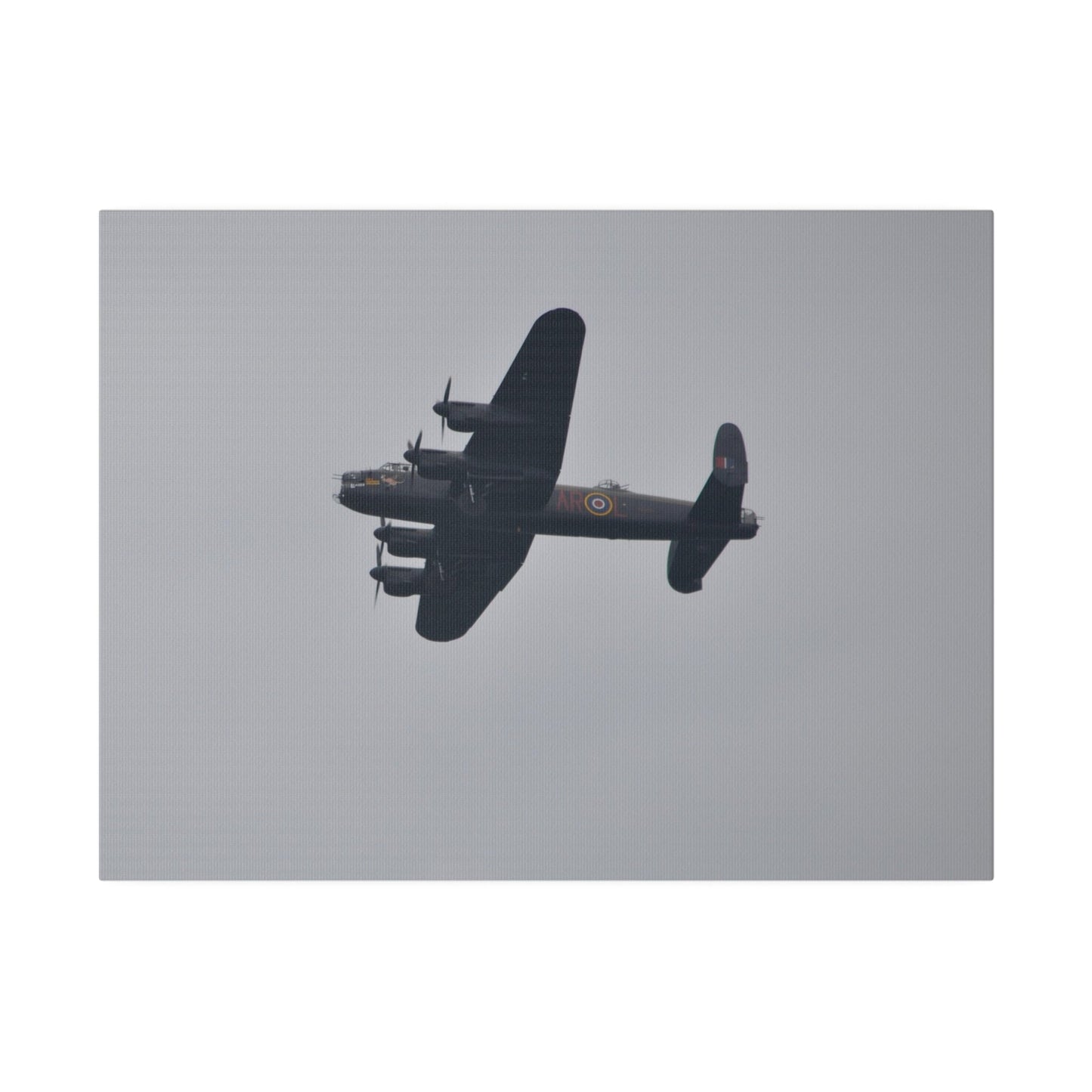 Memorial Flight Avro Lancaster Flying From The Right With A View Of The Undercarriage And Landing Gear Deployed, Matte Canvas, Stretched, 0.75" - The Trio Synergize Group