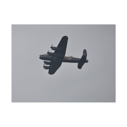 Memorial Flight Avro Lancaster Flying From The Right With A View Of The Undercarriage And Landing Gear Deployed, Matte Canvas, Stretched, 0.75" - The Trio Synergize Group