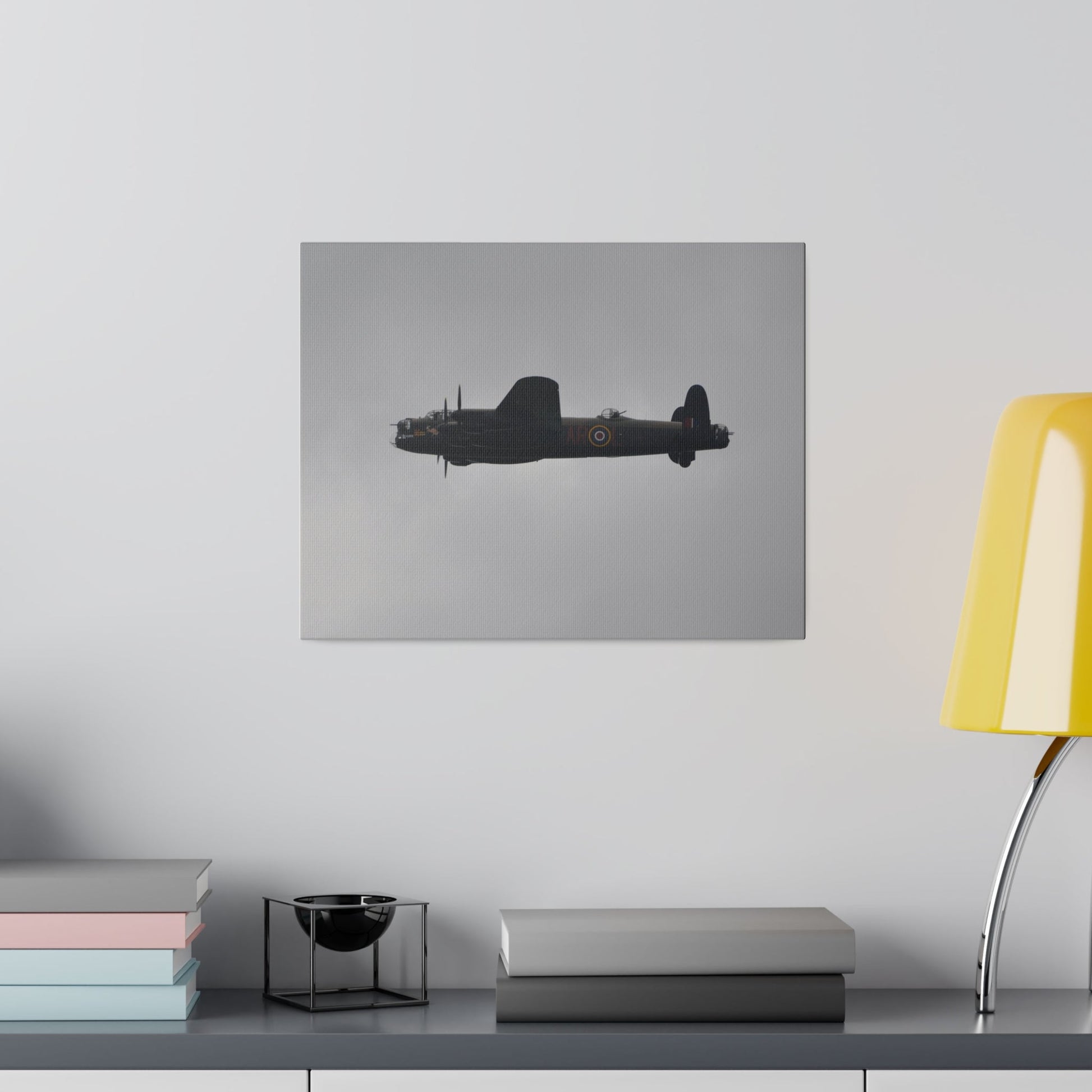 Memorial Flight Avro Lancaster Flying From The Right With Side View, Matte Canvas, Stretched, 0.75" - The Trio Synergize Group