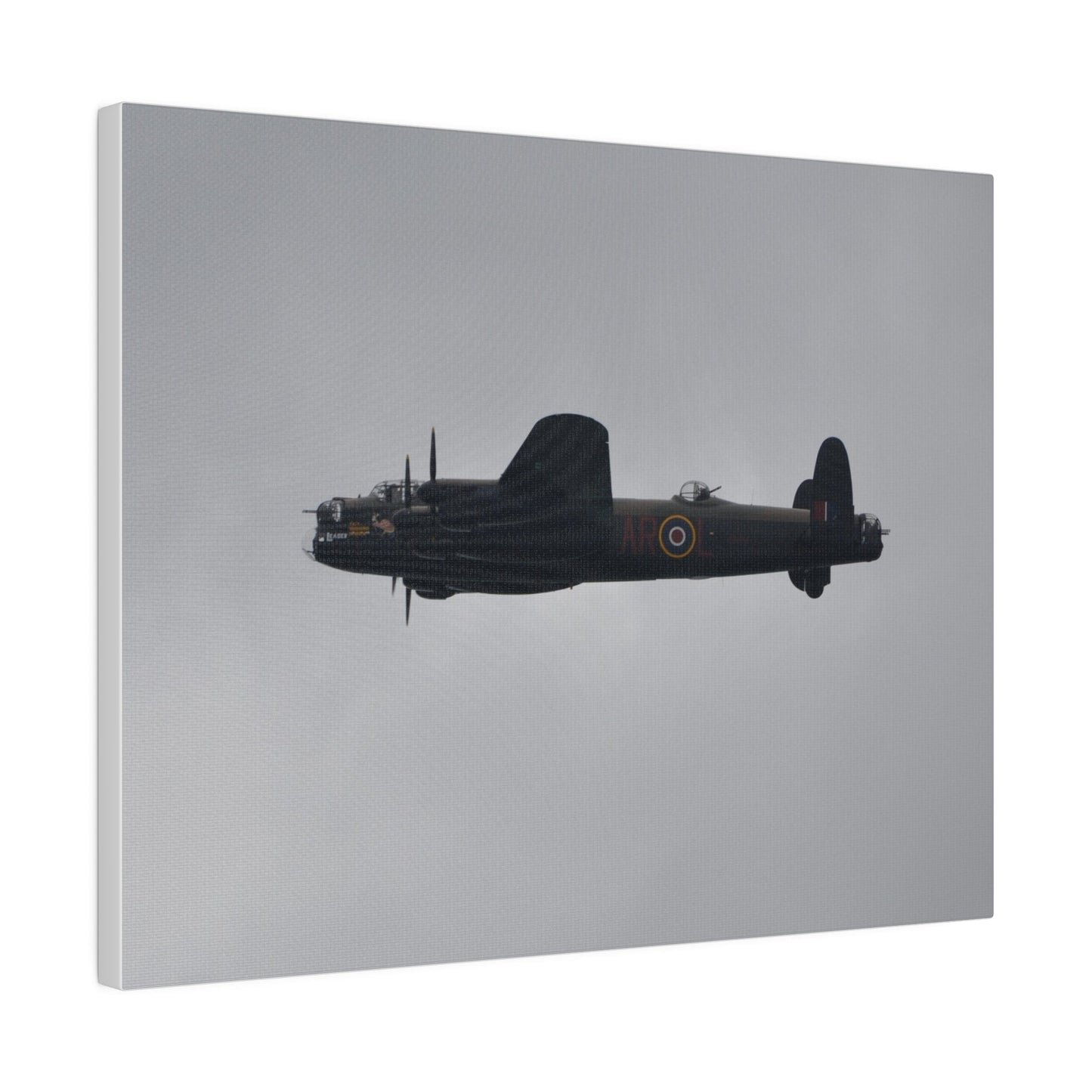 Memorial Flight Avro Lancaster Flying From The Right With Side View, Matte Canvas, Stretched, 0.75" - The Trio Synergize Group
