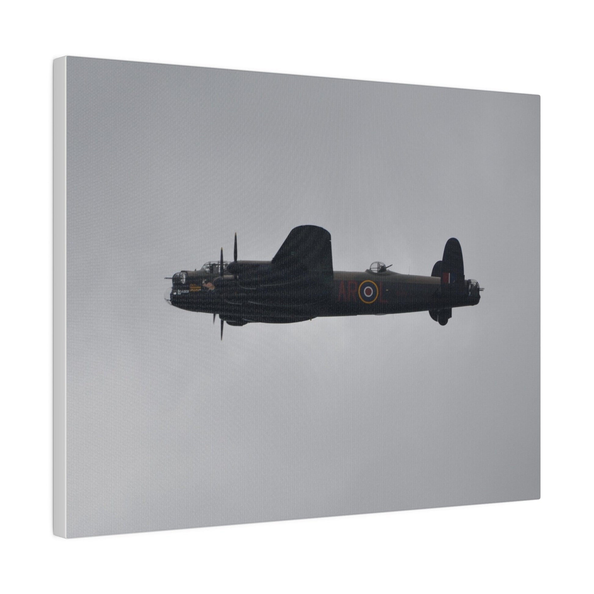Memorial Flight Avro Lancaster Flying From The Right With Side View, Matte Canvas, Stretched, 0.75" - The Trio Synergize Group