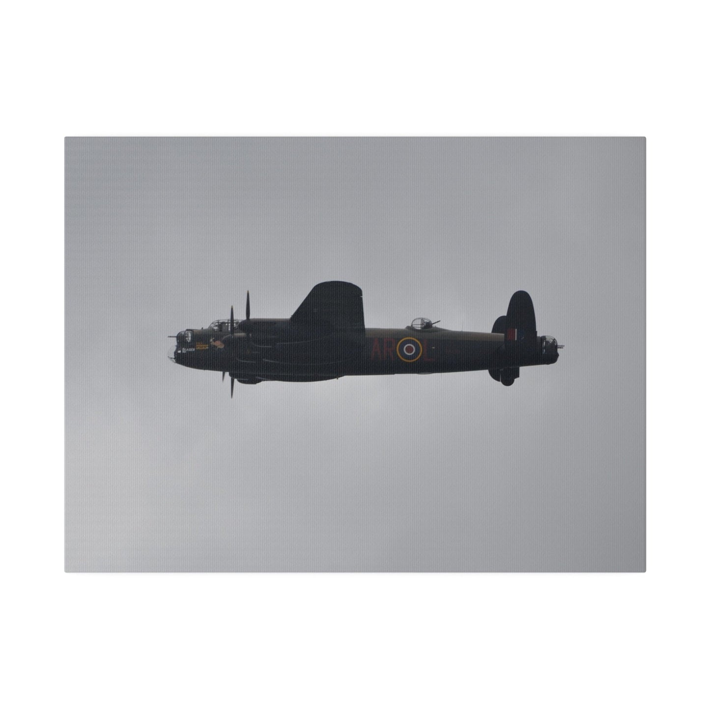 Memorial Flight Avro Lancaster Flying From The Right With Side View, Matte Canvas, Stretched, 0.75" - The Trio Synergize Group