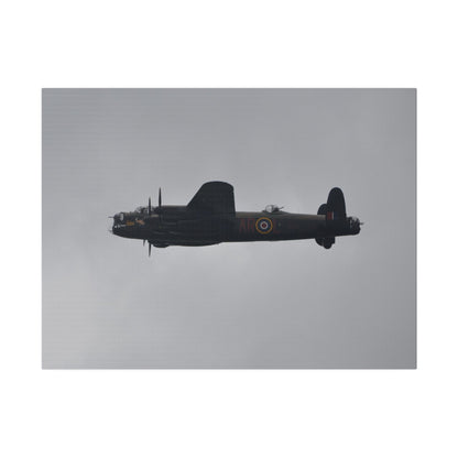 Memorial Flight Avro Lancaster Flying From The Right With Side View, Matte Canvas, Stretched, 0.75" - The Trio Synergize Group