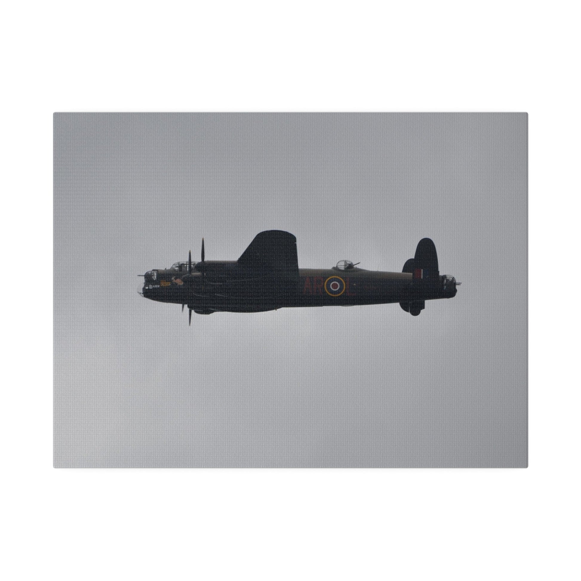 Memorial Flight Avro Lancaster Flying From The Right With Side View, Matte Canvas, Stretched, 0.75" - The Trio Synergize Group