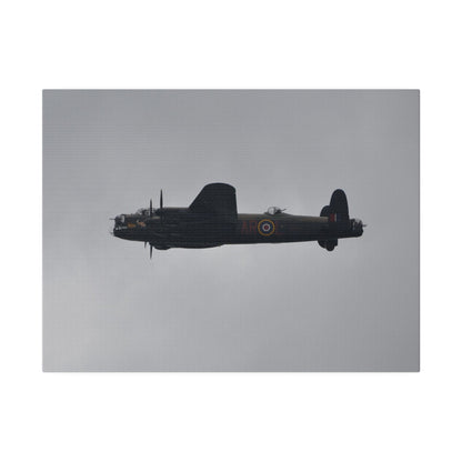 Memorial Flight Avro Lancaster Flying From The Right With Side View, Matte Canvas, Stretched, 0.75" - The Trio Synergize Group