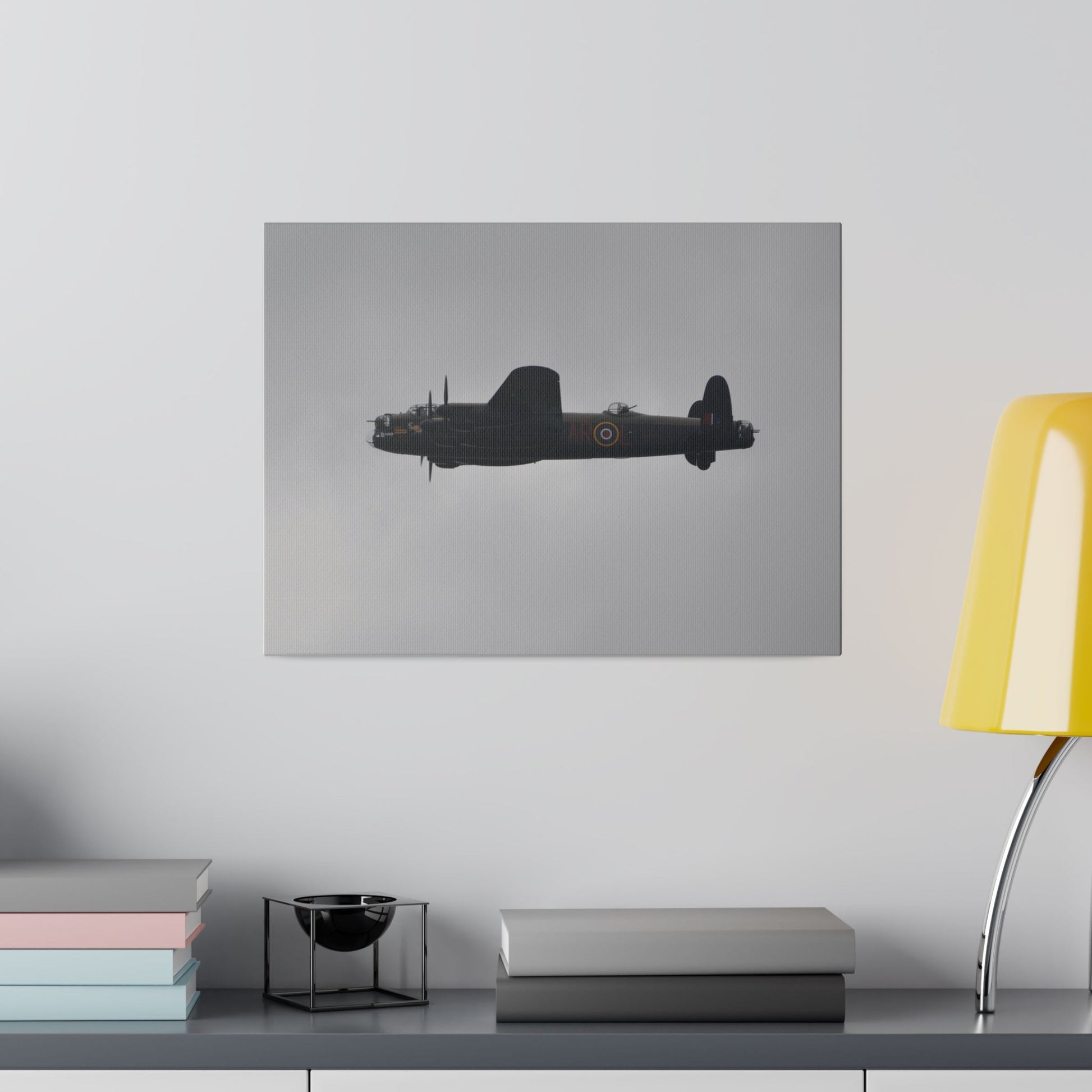 Memorial Flight Avro Lancaster Flying From The Right With Side View, Matte Canvas, Stretched, 0.75" - The Trio Synergize Group
