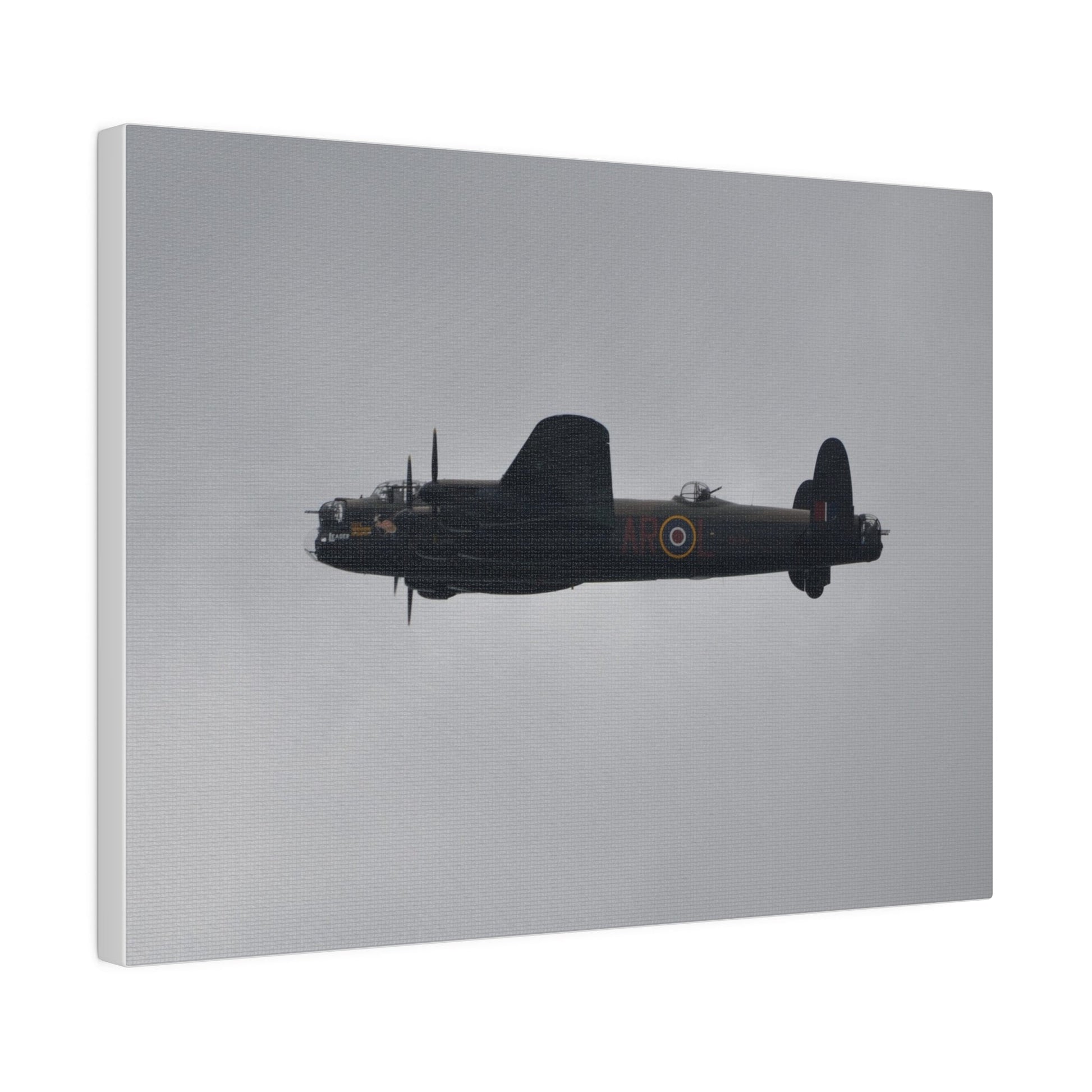 Memorial Flight Avro Lancaster Flying From The Right With Side View, Matte Canvas, Stretched, 0.75" - The Trio Synergize Group
