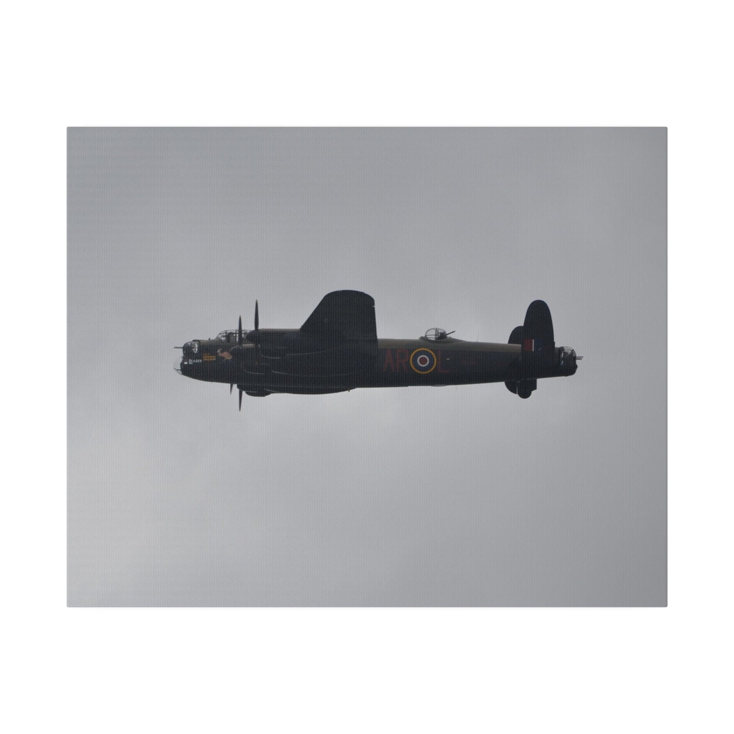 Memorial Flight Avro Lancaster Flying From The Right With Side View, Matte Canvas, Stretched, 0.75" - The Trio Synergize Group