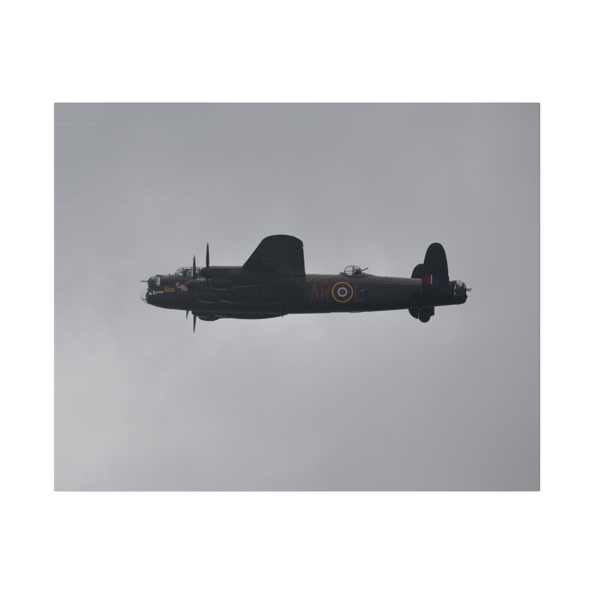 Memorial Flight Avro Lancaster Flying From The Right With Side View, Matte Canvas, Stretched, 0.75" - The Trio Synergize Group