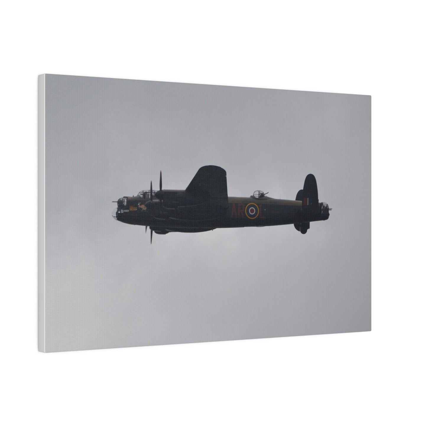Memorial Flight Avro Lancaster Flying From The Right With Side View, Matte Canvas, Stretched, 0.75" - The Trio Synergize Group