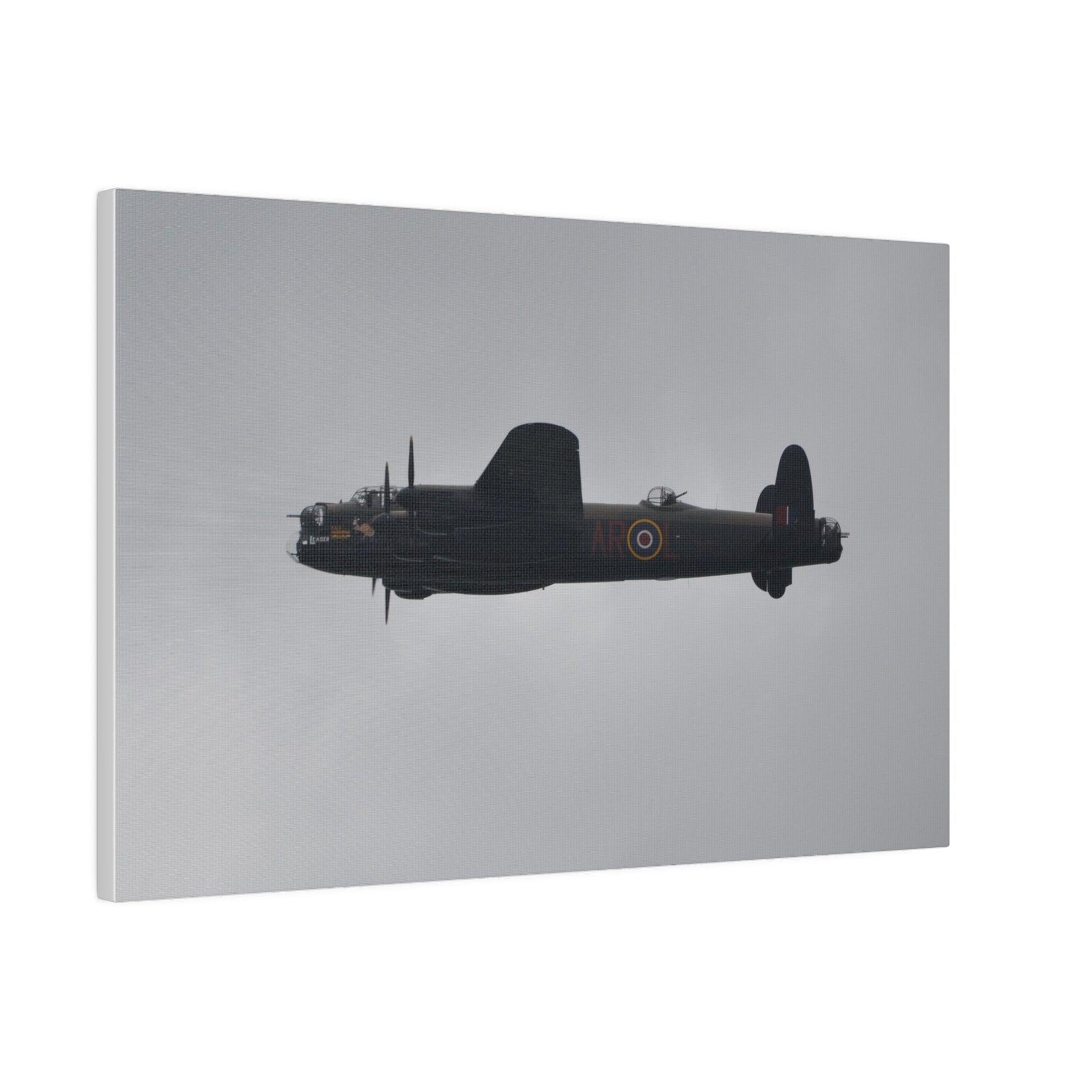 Memorial Flight Avro Lancaster Flying From The Right With Side View, Matte Canvas, Stretched, 0.75" - The Trio Synergize Group