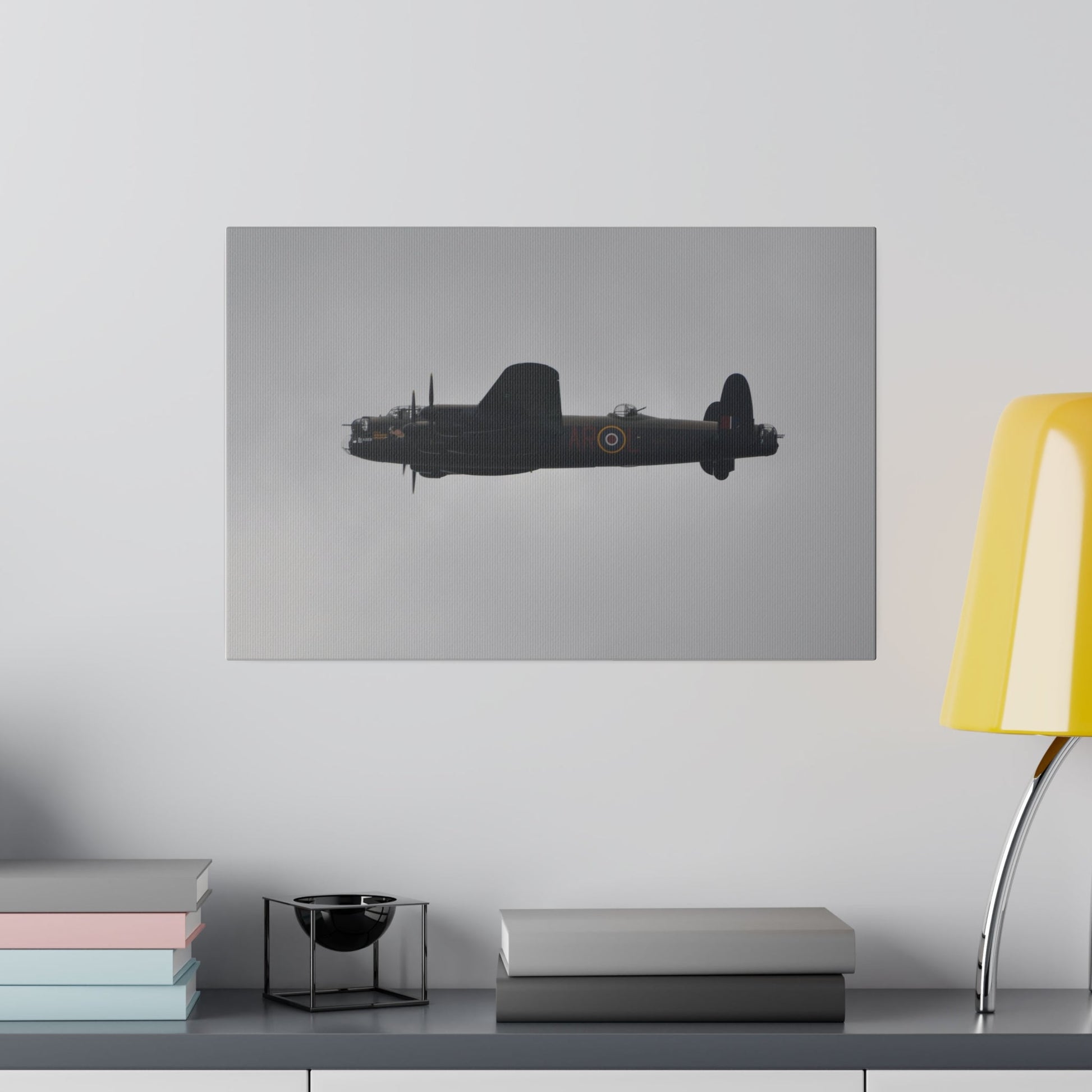 Memorial Flight Avro Lancaster Flying From The Right With Side View, Matte Canvas, Stretched, 0.75" - The Trio Synergize Group