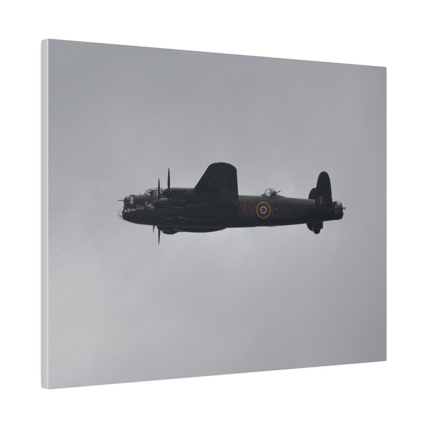 Memorial Flight Avro Lancaster Flying From The Right With Side View, Matte Canvas, Stretched, 0.75" - The Trio Synergize Group