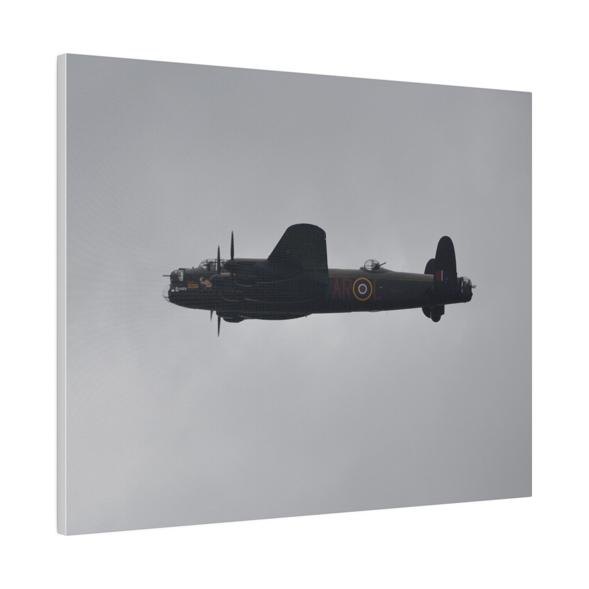 Memorial Flight Avro Lancaster Flying From The Right With Side View, Matte Canvas, Stretched, 0.75" - The Trio Synergize Group