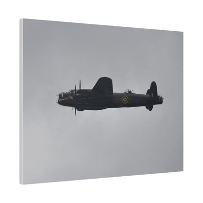 Memorial Flight Avro Lancaster Flying From The Right With Side View, Matte Canvas, Stretched, 0.75" - The Trio Synergize Group