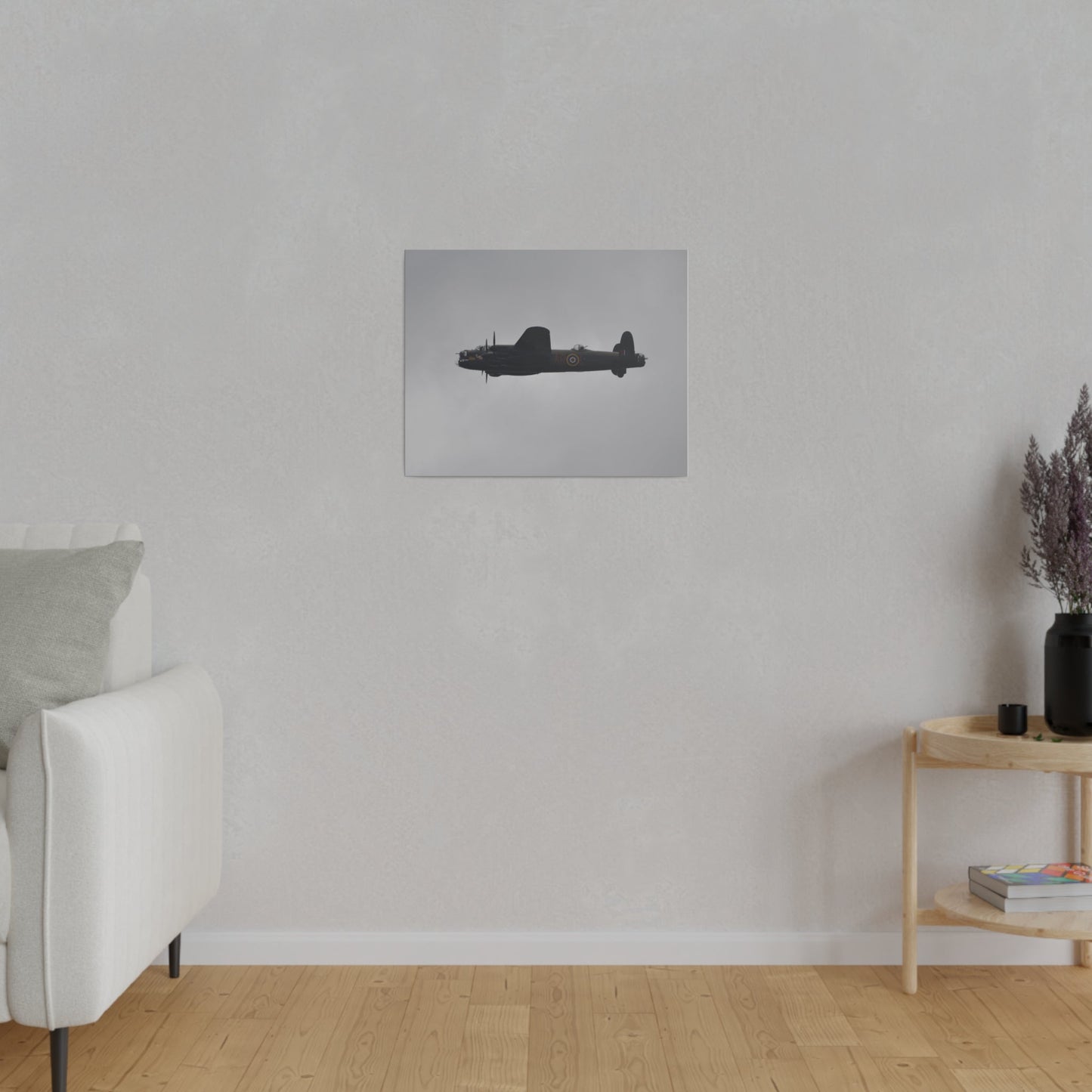 Memorial Flight Avro Lancaster Flying From The Right With Side View, Matte Canvas, Stretched, 0.75" - The Trio Synergize Group