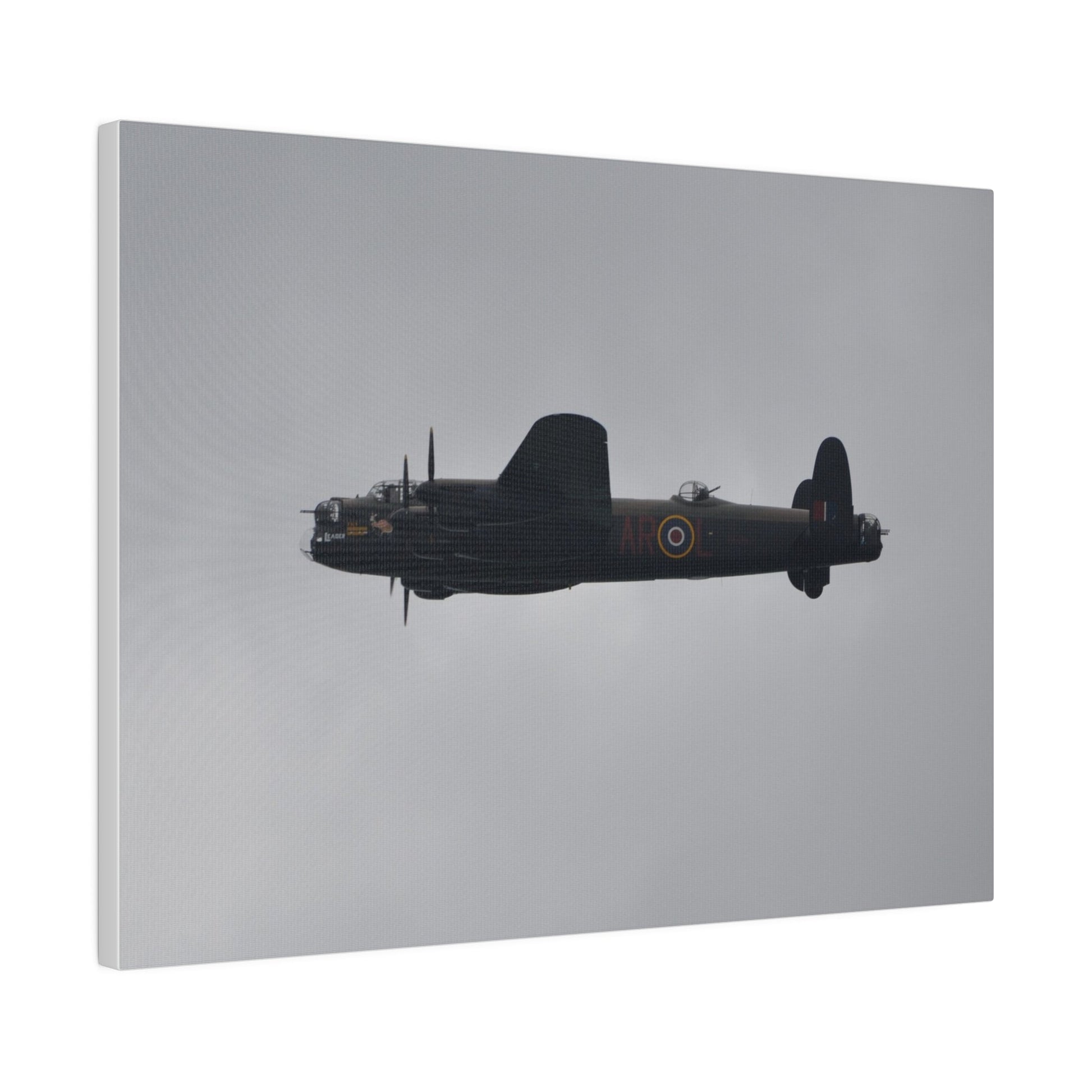 Memorial Flight Avro Lancaster Flying From The Right With Side View, Matte Canvas, Stretched, 0.75" - The Trio Synergize Group