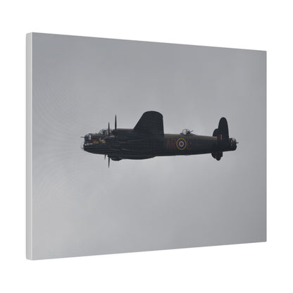 Memorial Flight Avro Lancaster Flying From The Right With Side View, Matte Canvas, Stretched, 0.75" - The Trio Synergize Group