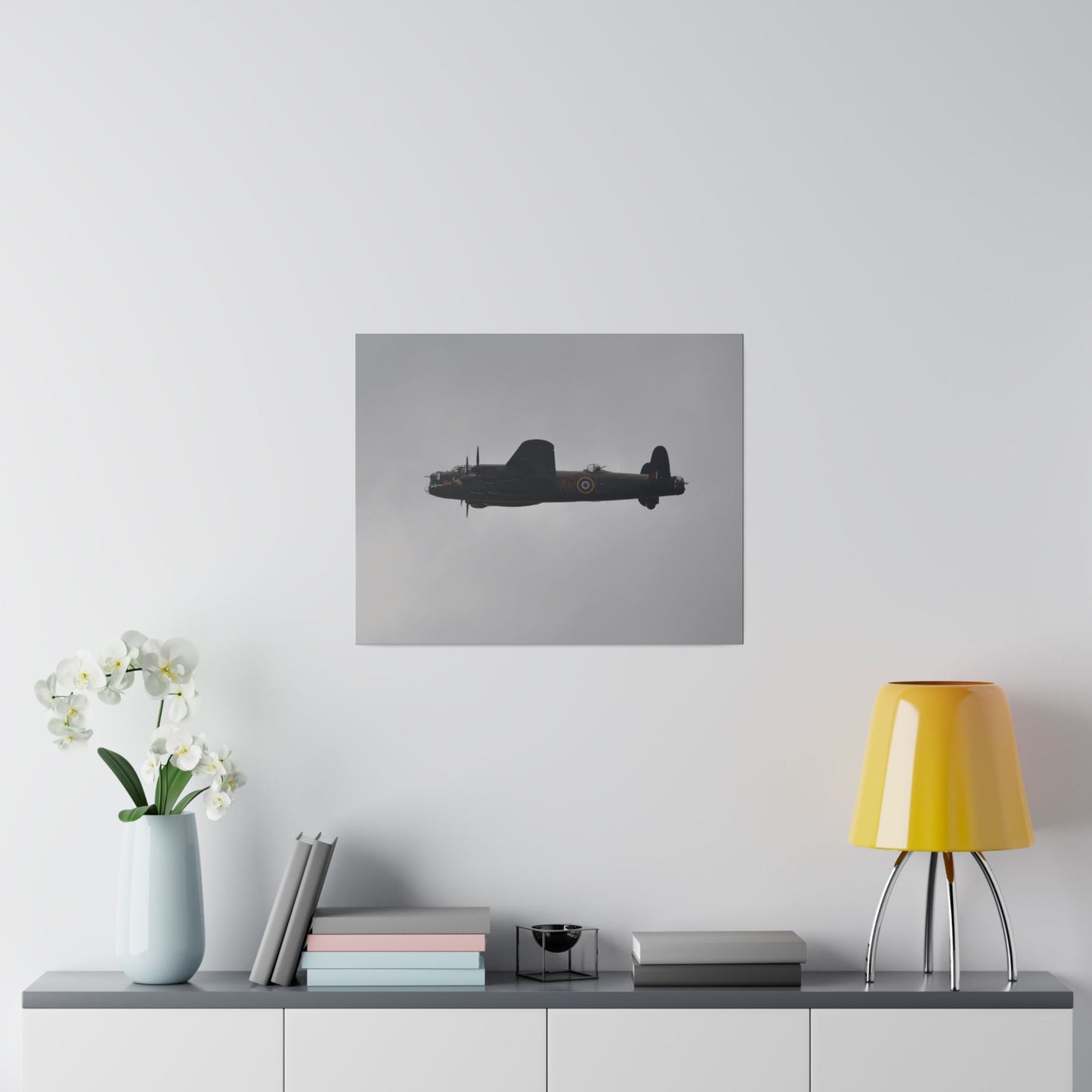 Memorial Flight Avro Lancaster Flying From The Right With Side View, Matte Canvas, Stretched, 0.75" - The Trio Synergize Group