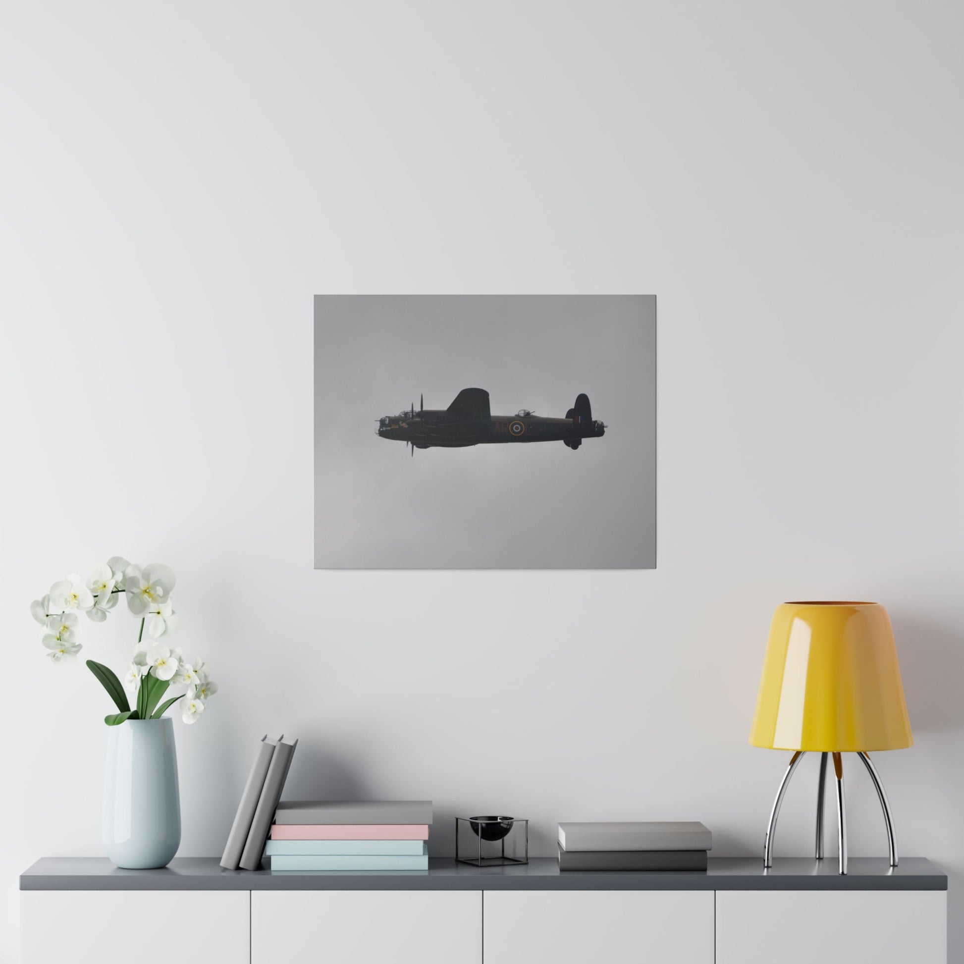 Memorial Flight Avro Lancaster Flying From The Right With Side View, Matte Canvas, Stretched, 0.75" - The Trio Synergize Group