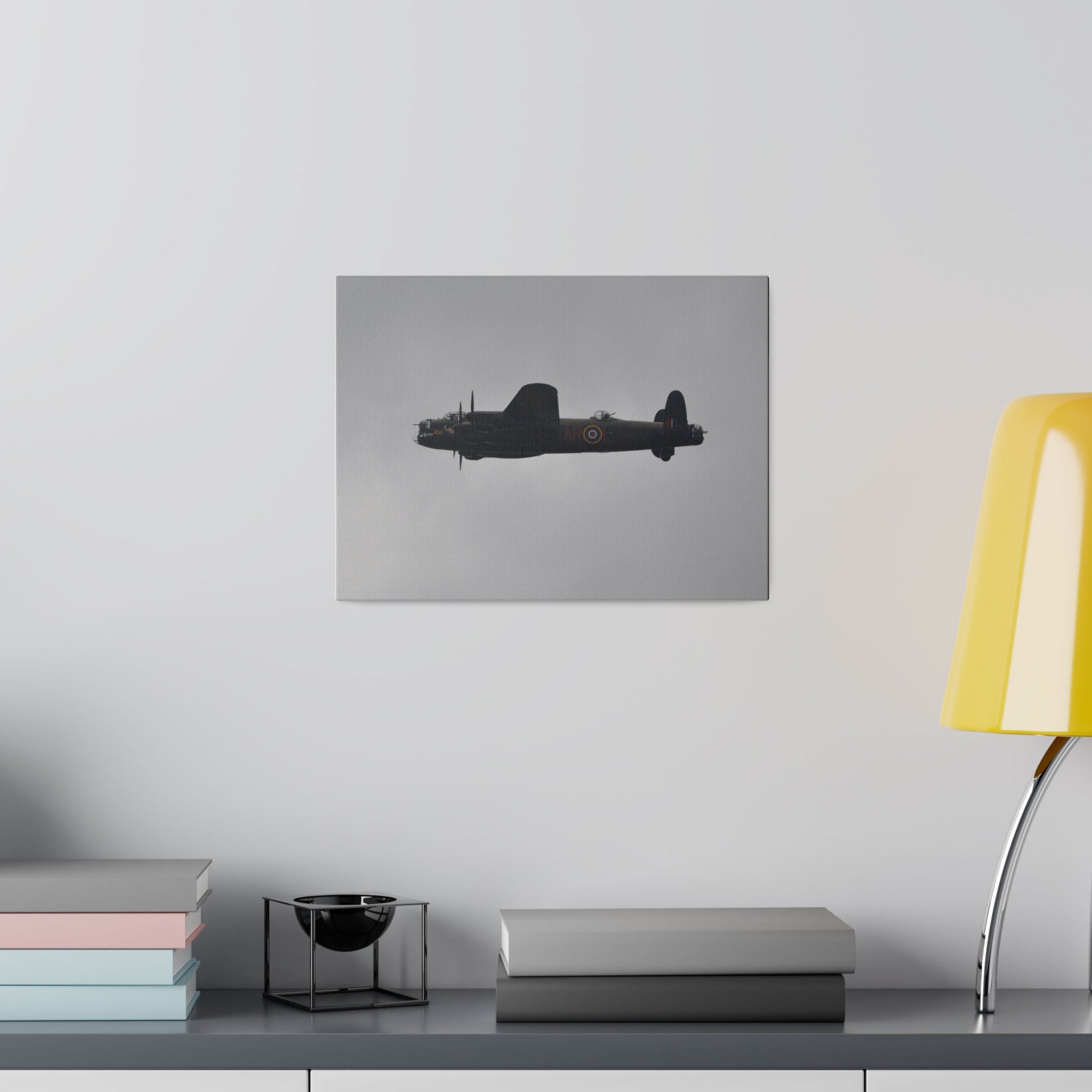 Memorial Flight Avro Lancaster Flying From The Right With Side View, Matte Canvas, Stretched, 0.75" - The Trio Synergize Group